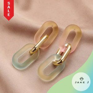 🍑 Brand New Contemporary Alta Chain link Acrylic Womens earrings